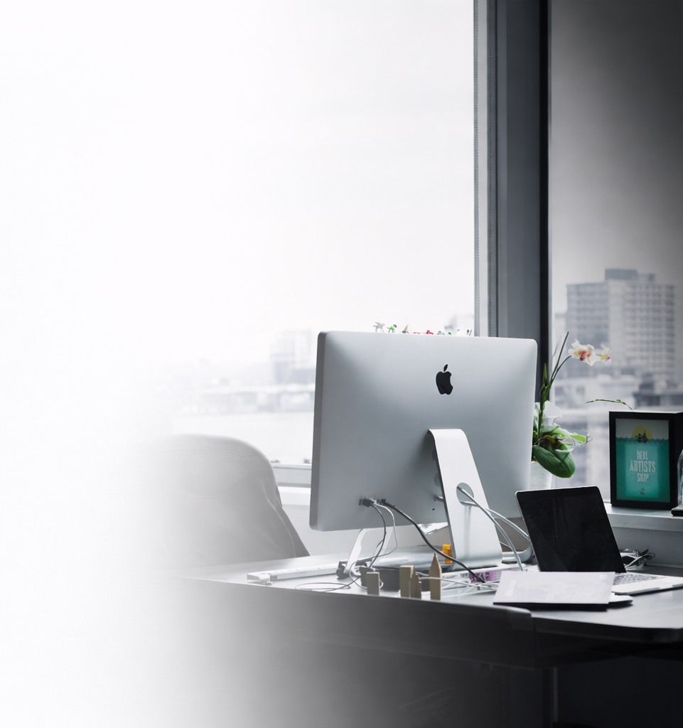 Modern office desk setup for strategy and development