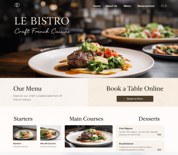 Restaurant Website preview