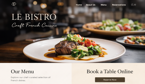 Restaurant website design reference